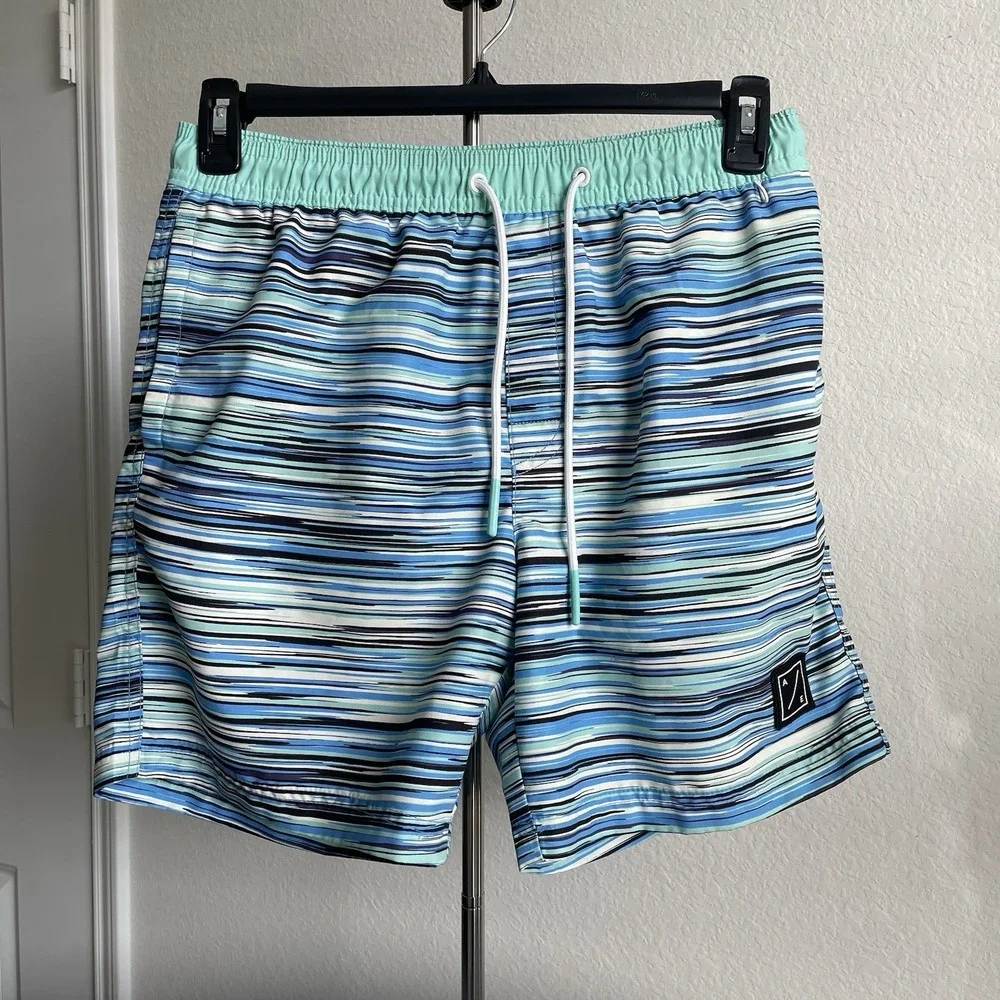 American Eagle‎ Swim Trunks Mens (S) Mesh lining Dot Stripes Print Drawstring